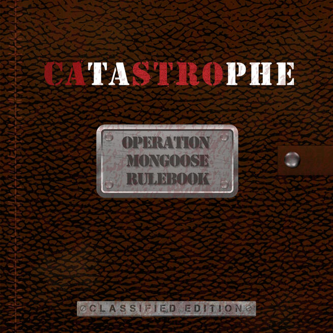 Rule Book Leather looking notebook that when clicked will open the Rules to Catastrophe Operation Mongoose the boardgame